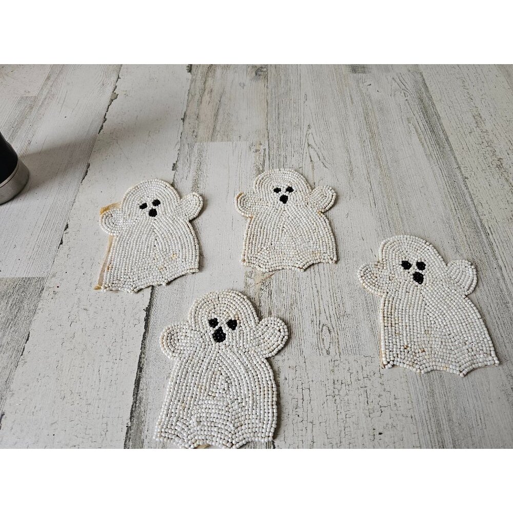 Vintage ghost‎ coaster Halloween drink holder decor as is